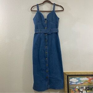 NWT Fireflies For Lanterns Denim Button-Down Dress with Belt, Size Small